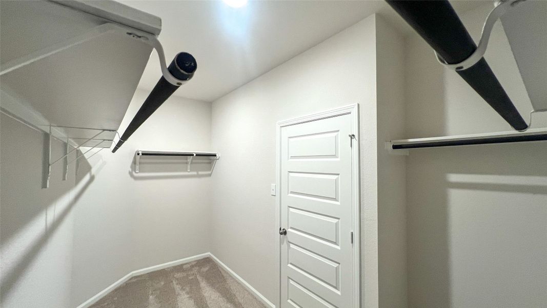 The Sparrow II- Primary bedroom suite closet. Sample floor plan image for illustration; upgrades, options, and colors may vary.