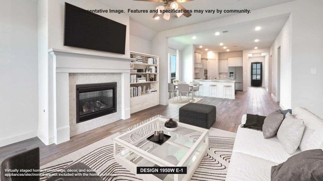 Furnished interior view inside a new home in Lariat 45', Liberty Hill (Image 3).