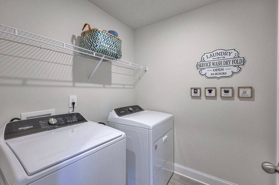 Each home comes with a washer and dryer.
