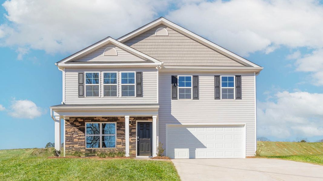 Representative exterior photo of a completed home built from the KYLE by D.R. Horton in Hudson Glen, Mocksville, NC (Image 23).