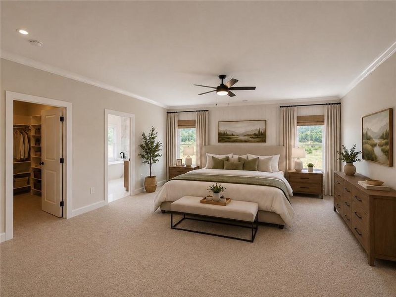 Furnished interior view inside a new home in The Tillery, Marietta (Image 12). Furnished interior view inside a new home in The Tillery, Marietta (Image 12).