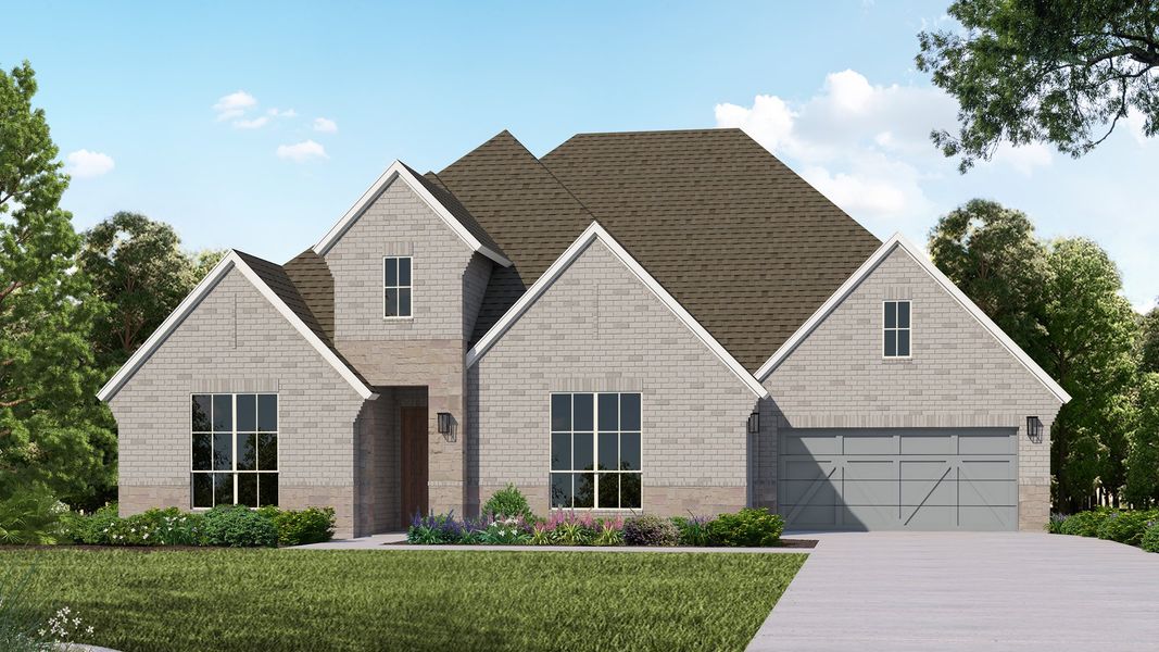 Plan 854 Elevation C with Stone