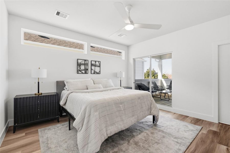 A private covered balcony directly off the primary suite, ideal for quiet mornings or evening wind-downs.