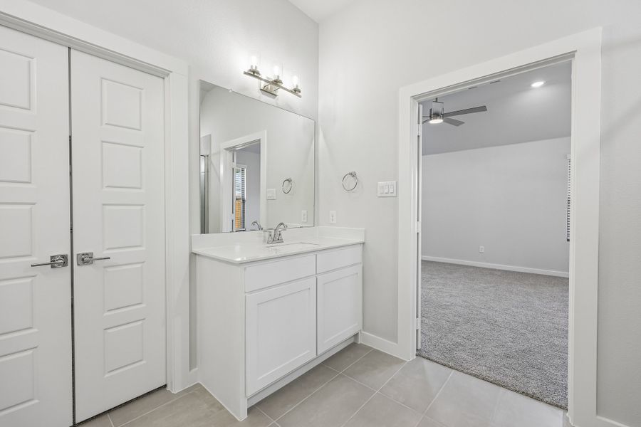 Primary Bathroom in the Gilmour II home plan by Trophy Signature Homes