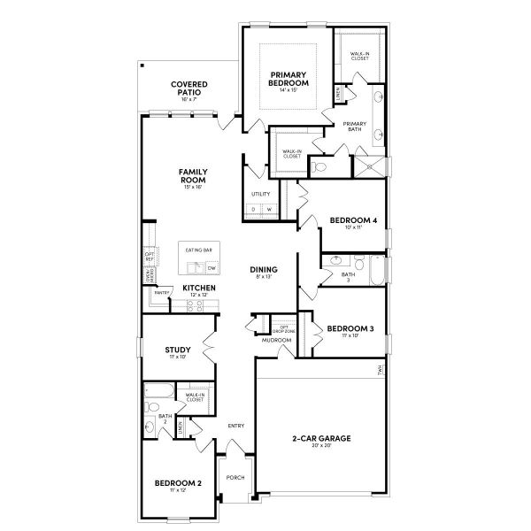 2D floor plan layout of this home in Midline, Webster, TX (Image 2). 2D floor plan layout of this home in Midline, Webster, TX (Image 2).