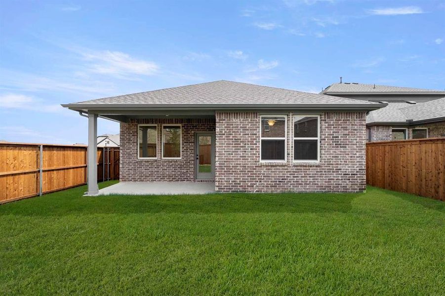 Front exterior of a new home in Creekview Fossil Ridge, Pilot Point, TX, highlighting curb appeal (Image 17). Front exterior of a new home in Creekview Fossil Ridge, Pilot Point, TX, highlighting curb appeal (Image 17).