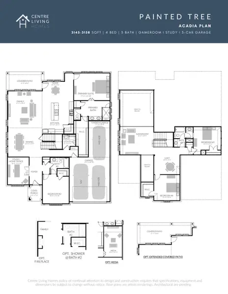 2D floor plan layout of this home in Painted Tree Lakeside, McKinney, TX (Image 4).