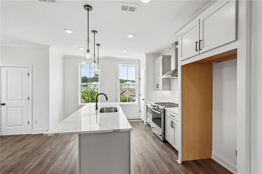 Furnished interior view inside a new home in Millcroft Townhomes, Buford (Image 15). Furnished interior view inside a new home in Millcroft Townhomes, Buford (Image 15).