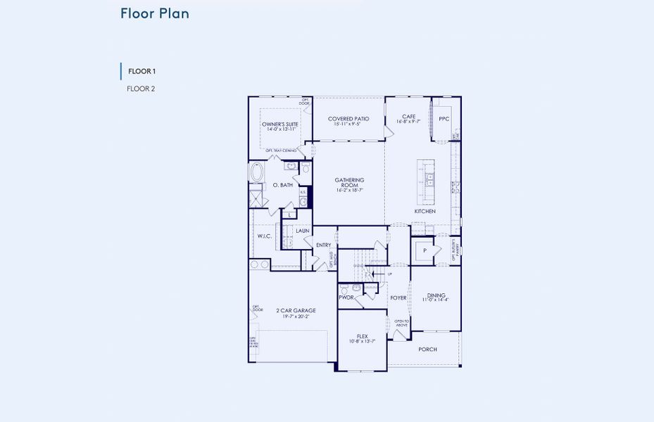 2D floor plan layout of this home in Bluffview Reserve, Leander, TX (Image 5).