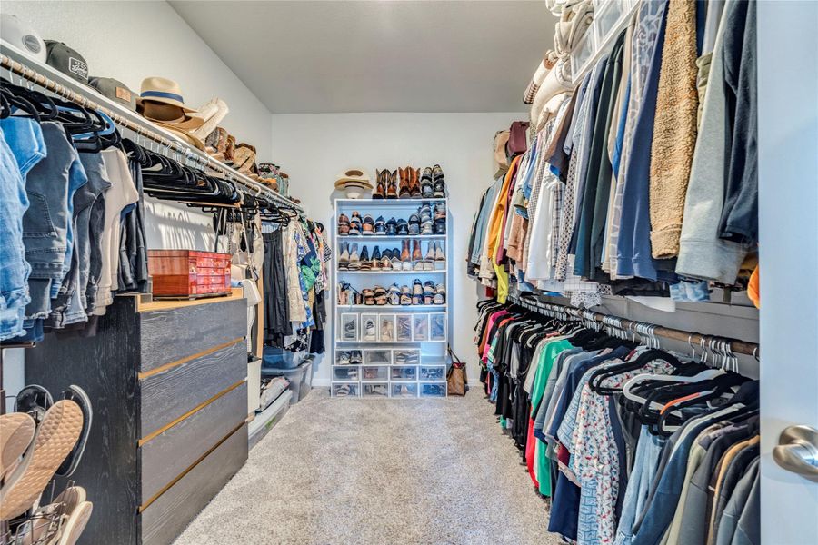 Extra large walk in closet.