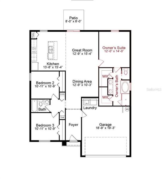 2D floor plan layout of this home in , Mulberry, FL (Image 3).