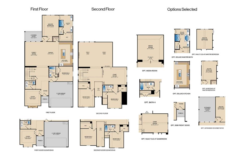 2D floor plan layout of this home in La Terra at Uptown Celina, Celina, TX (Image 4). 2D floor plan layout of this home in La Terra at Uptown Celina, Celina, TX (Image 4).