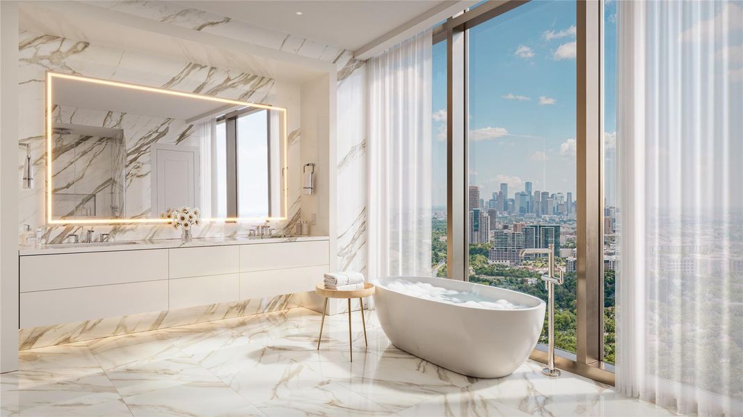 Primary Bath Featuring the Contemporary Color Scheme Selection.