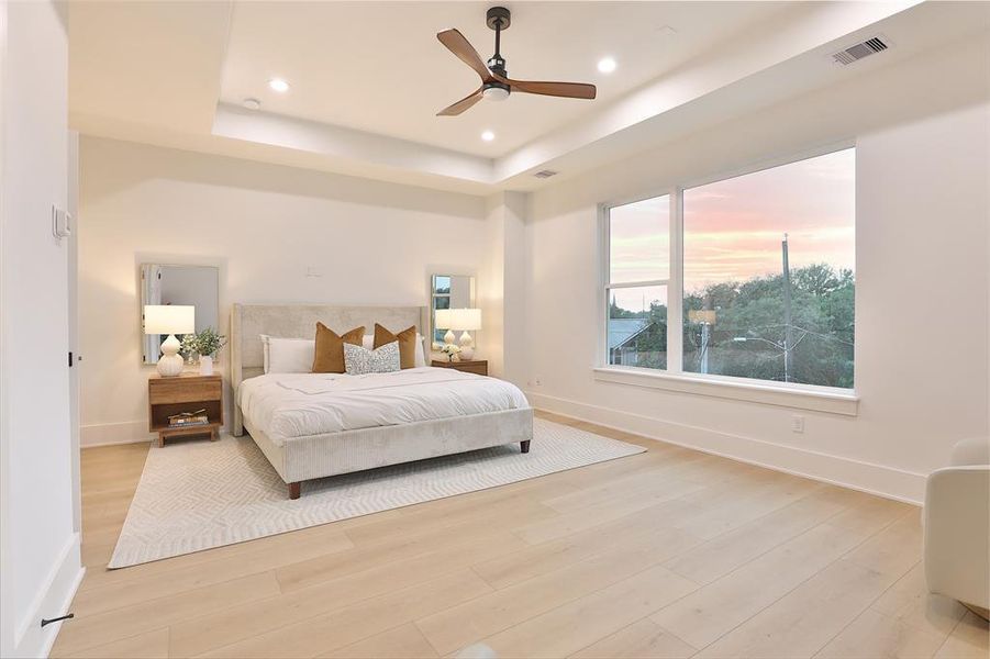 Elevated third-floor master suite with breathtaking panoramic views.