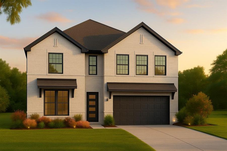 Front exterior of a new home in Sheppard's Place, Waxahachie, TX, highlighting curb appeal (Image 1). Front exterior of a new home in Sheppard's Place, Waxahachie, TX, highlighting curb appeal (Image 1).