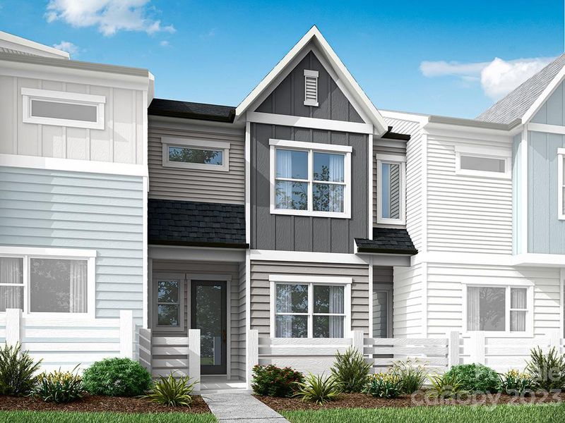 Forest Lake Townes Plan 1 Exterior Style E Rendering *actual color scheme may vary