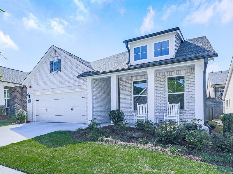 Front exterior of a new home in Glenhaven at Ridgewalk, Woodstock, GA, highlighting curb appeal (Image 29).
