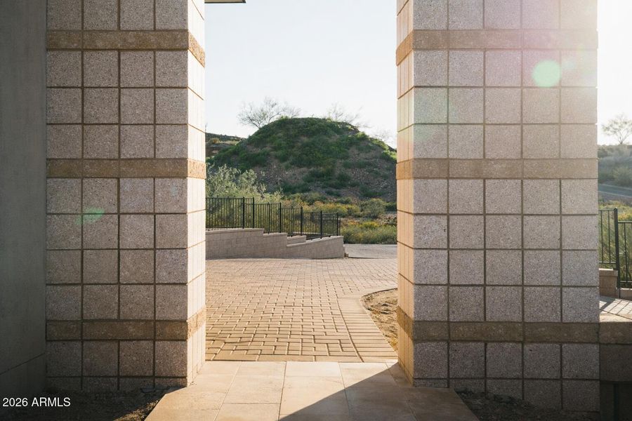 Desert View through Stone Columns
