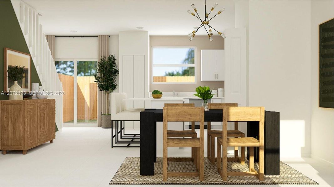 Furnished interior view inside a new home in Le Jardine, Florida City (Image 6).