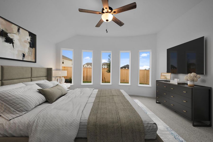 Furnished interior view inside a new home in Bridgeland 55', Cypress (Image 9).