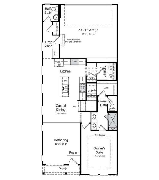 Structural options added include: tray ceiling at owner's suite, ledge in owner's shower, study, and additional bedroom and bath upstairs.