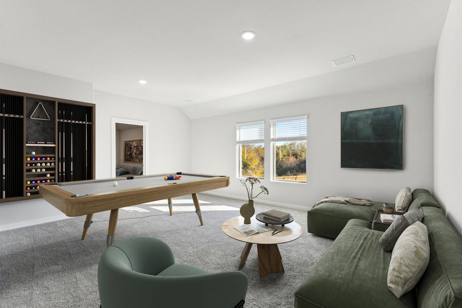 Game Room in the Wimbledon home plan by Trophy Signature Homes – REPRESENTATIVE PHOTO