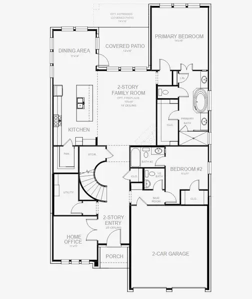 2D floor plan layout for the 2796W by Perry Homes in Bridgeland Central 50', Cypress, TX (Image 3). 2D floor plan layout for the 2796W by Perry Homes in Bridgeland Central 50', Cypress, TX (Image 3).