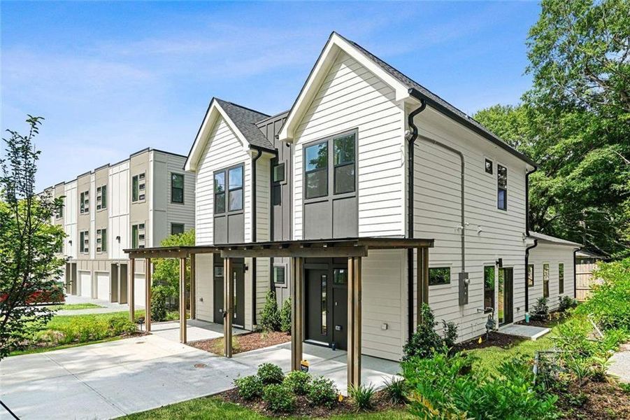 Front exterior of a new home in , Atlanta, GA, highlighting curb appeal (Image 27). Front exterior of a new home in , Atlanta, GA, highlighting curb appeal (Image 27).