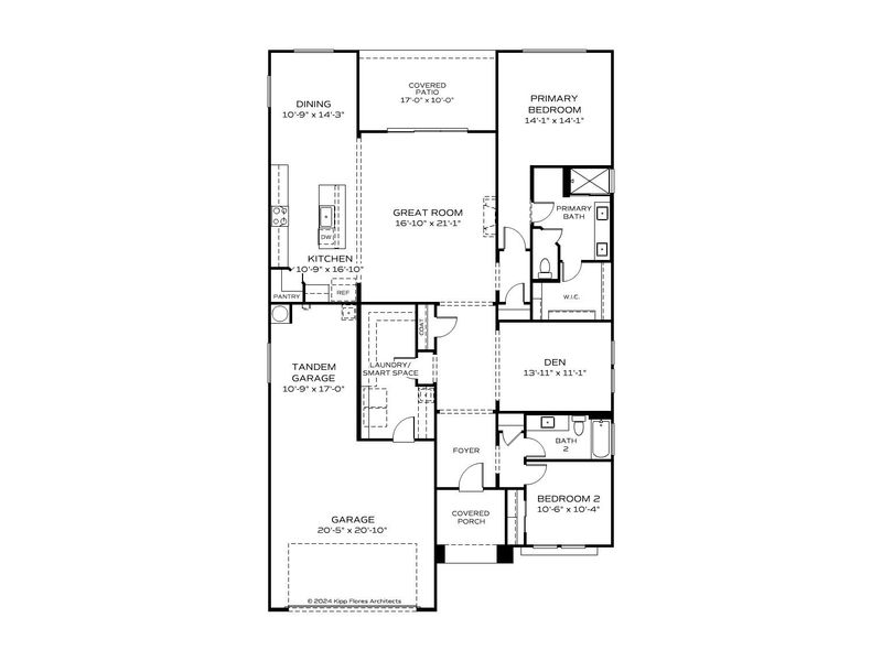 2D floor plan layout for the The Sheridan II F by Davidson Homes LLC in South Ranch Western Collection, Prescott, AZ (Image 3).