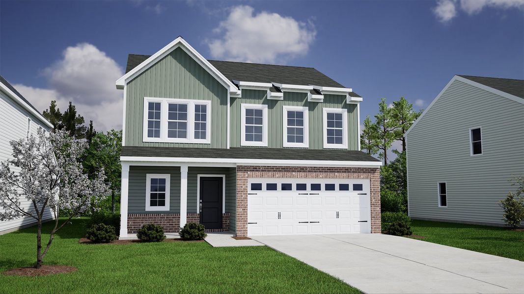 Representative exterior photo of a completed home built from the Monroe - Genesis Value Collection by Mungo Homes in Hidden Springs, Lexington, SC (Image 11). Representative exterior photo of a completed home built from the Monroe - Genesis Value Collection by Mungo Homes in Hidden Springs, Lexington, SC (Image 11).
