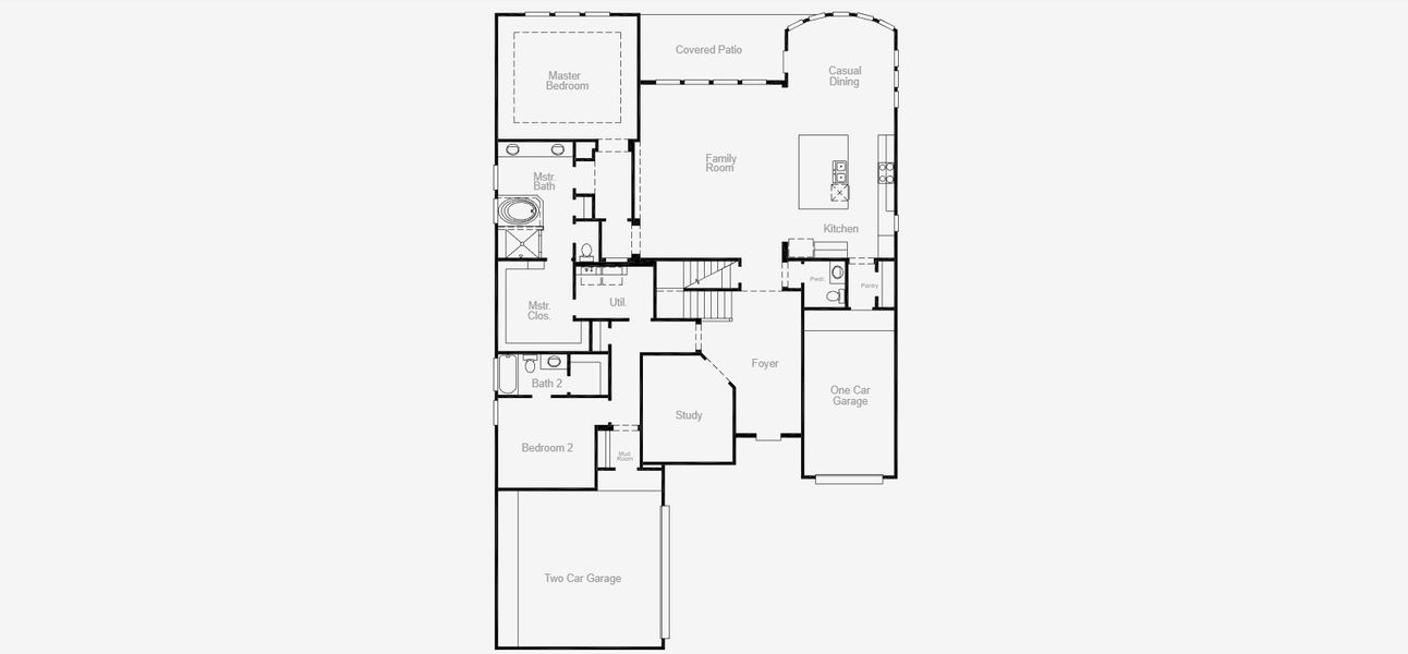 2D floor plan layout for the Claude by Coventry Homes in Chaparral Park, Oak Point, TX (Image 3).