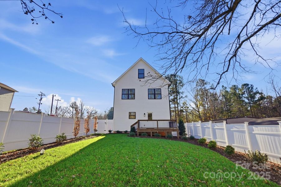 Fully fenced back yard