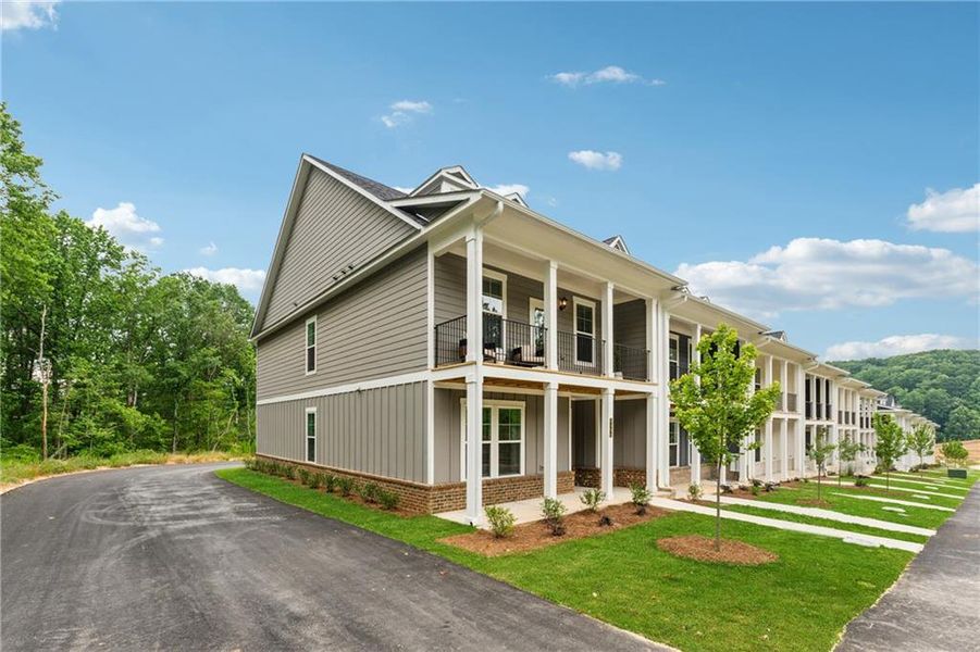 Front exterior of a new home in , Gainesville, GA, highlighting curb appeal (Image 36). Front exterior of a new home in , Gainesville, GA, highlighting curb appeal (Image 36).