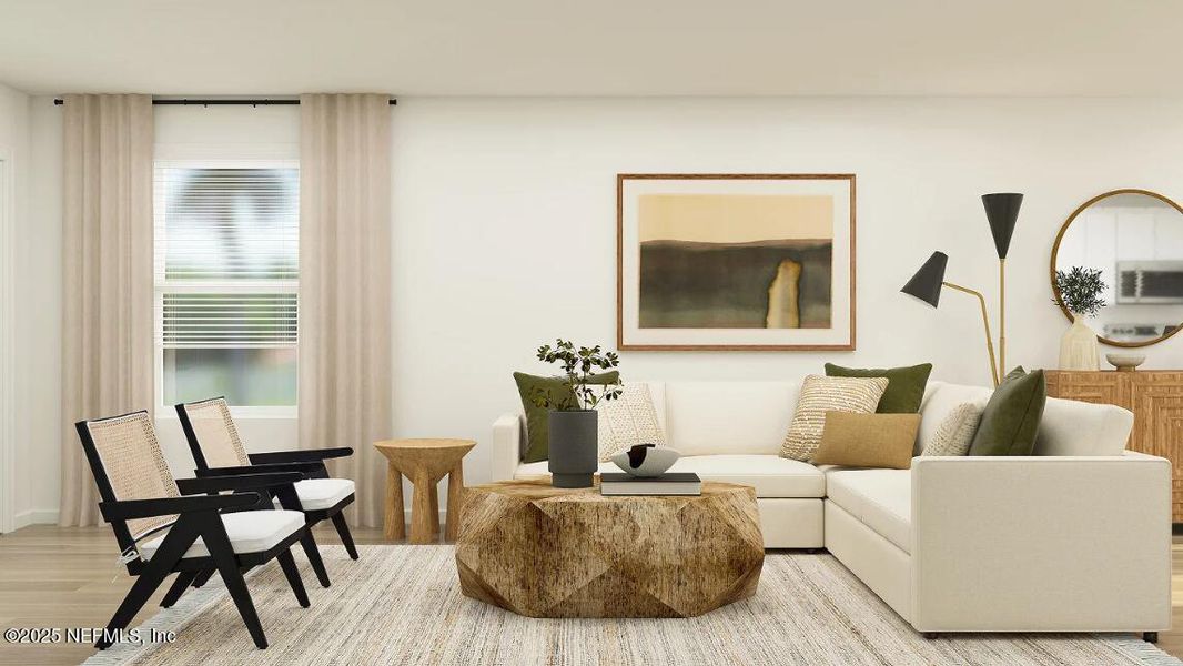 Furnished interior view inside a new home in Oak Hill Village Townhomes, Jacksonville (Image 4). Furnished interior view inside a new home in Oak Hill Village Townhomes, Jacksonville (Image 4).