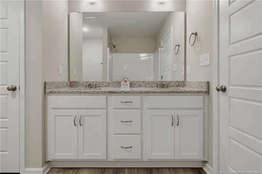 Master bathroom vanity with storage
