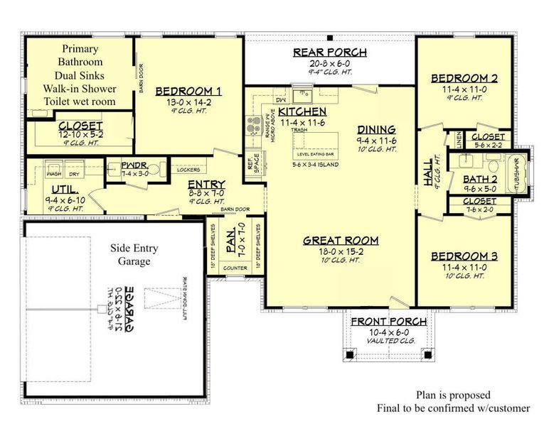 2D floor plan layout for the Rose by Zeal Home Builders in Monarch Manor, Poolville, TX (Image 3). 2D floor plan layout for the Rose by Zeal Home Builders in Monarch Manor, Poolville, TX (Image 3).