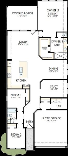 2D floor plan layout of this home in Escondido - Terrace Collection, Magnolia, TX (Image 2). 2D floor plan layout of this home in Escondido - Terrace Collection, Magnolia, TX (Image 2).
