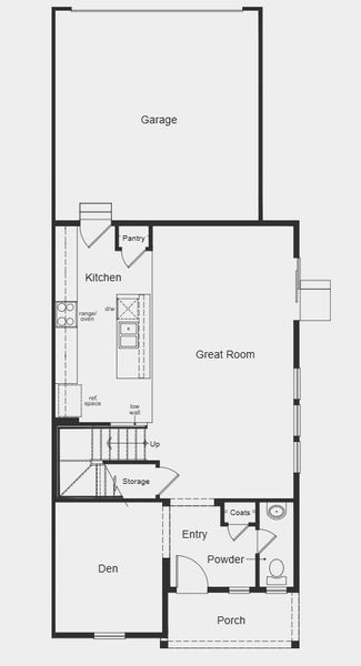 2D floor plan layout for the Plan 1886 by KB Home in The Nest Villas at Canyon Creek, Erie, CO (Image 7).