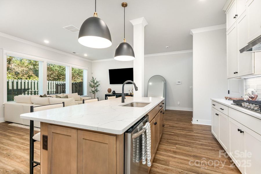 Large Island with storage. Quartz Counters.