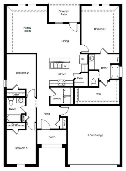 2D floor plan layout of this home in Townes Landing, Fort Worth, TX (Image 4).