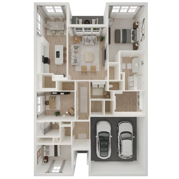 2D floor plan layout for the Astaire by K. Hovnanian® Homes in K. Hovnanian's® Four Seasons at Wylder, Port St. Lucie, FL (Image 5).