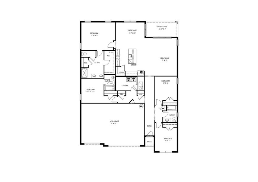2D floor plan layout of this home in Cape Coral Water & Sewer, Cape Coral, FL (Image 2). 2D floor plan layout of this home in Cape Coral Water & Sewer, Cape Coral, FL (Image 2).