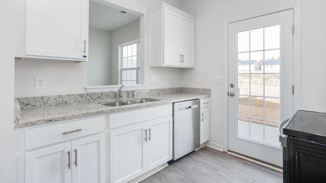 Furnished interior view inside a new home in The Gables at Edinborough Townes, Gibsonville (Image 4).