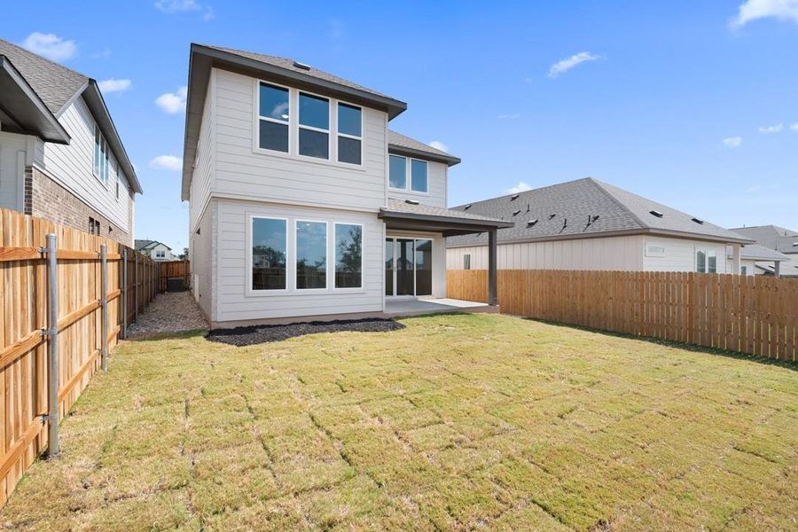 Exterior details and patio area of a home in Terrace Collection at Heritage, Dripping Springs (Image 21). Exterior details and patio area of a home in Terrace Collection at Heritage, Dripping Springs (Image 21).