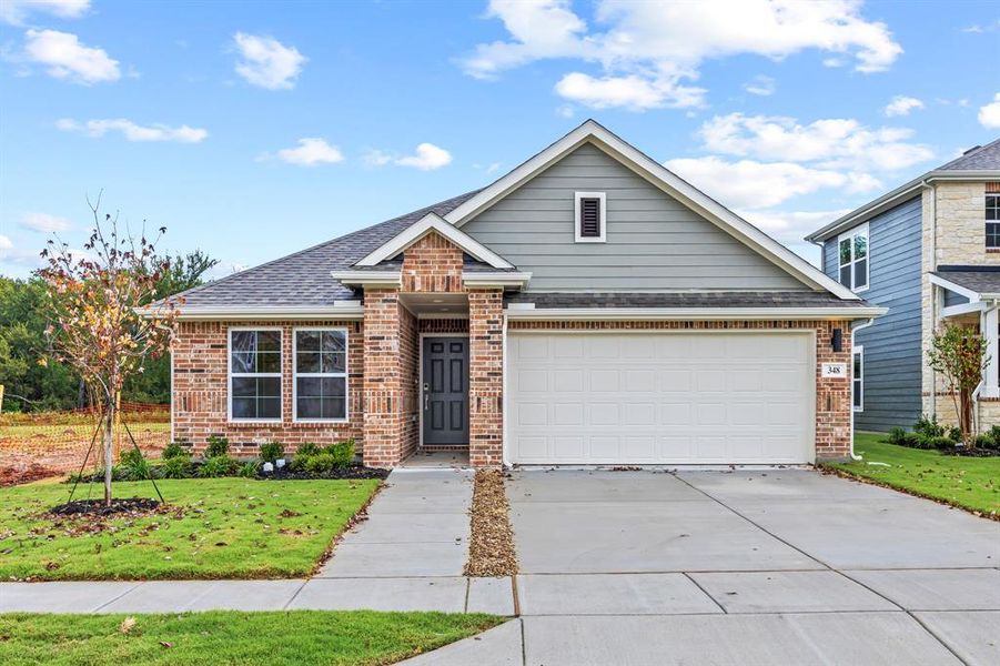 Front exterior of a new home in Ambergrove, Royse City, TX, highlighting curb appeal (Image 1). Front exterior of a new home in Ambergrove, Royse City, TX, highlighting curb appeal (Image 1).
