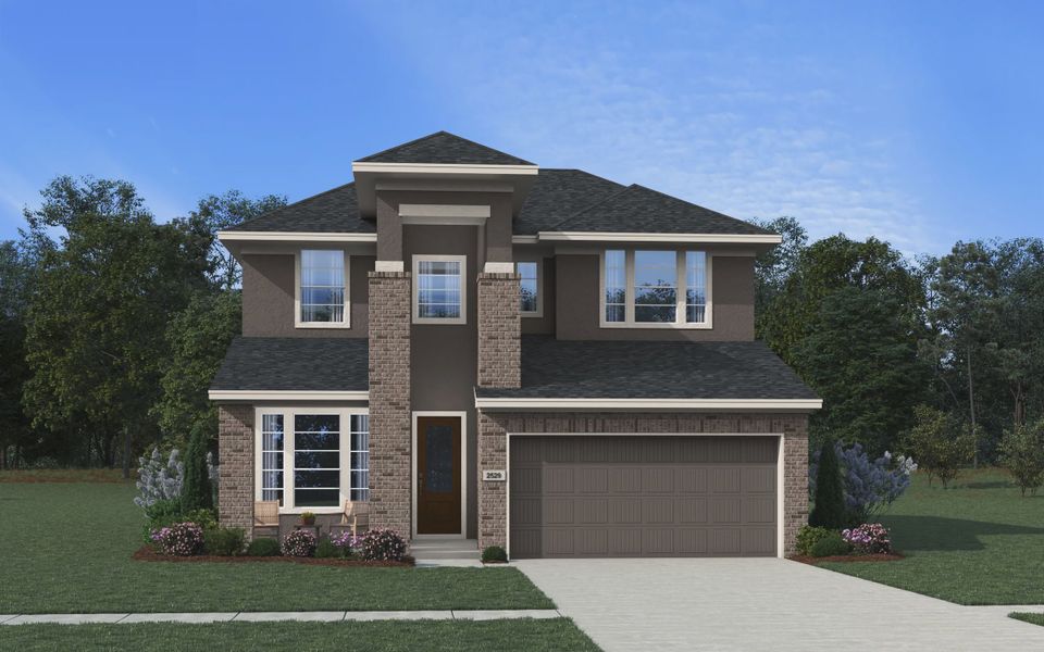 Representative exterior photo of a completed home built from the Dayton by Chesmar Homes in Beacon Point 45', Texas City, TX (Image 3).