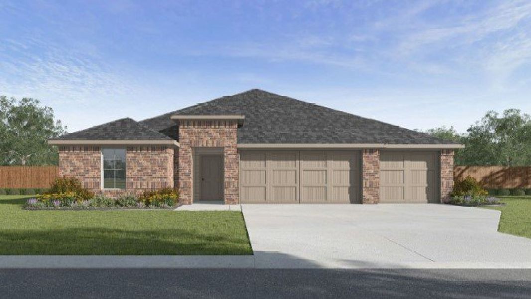 Representative exterior photo of a completed home built from the Maverick by D.R. Horton in Westward Pointe, Sealy, TX (Image 1). Representative exterior photo of a completed home built from the Maverick by D.R. Horton in Westward Pointe, Sealy, TX (Image 1).