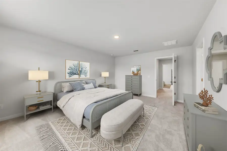 Unwind in the spacious Owner's Suite with soft lighting and a desirable walk-in closet. Unwind in the spacious Owner's Suite with soft lighting and a desirable walk-in closet.