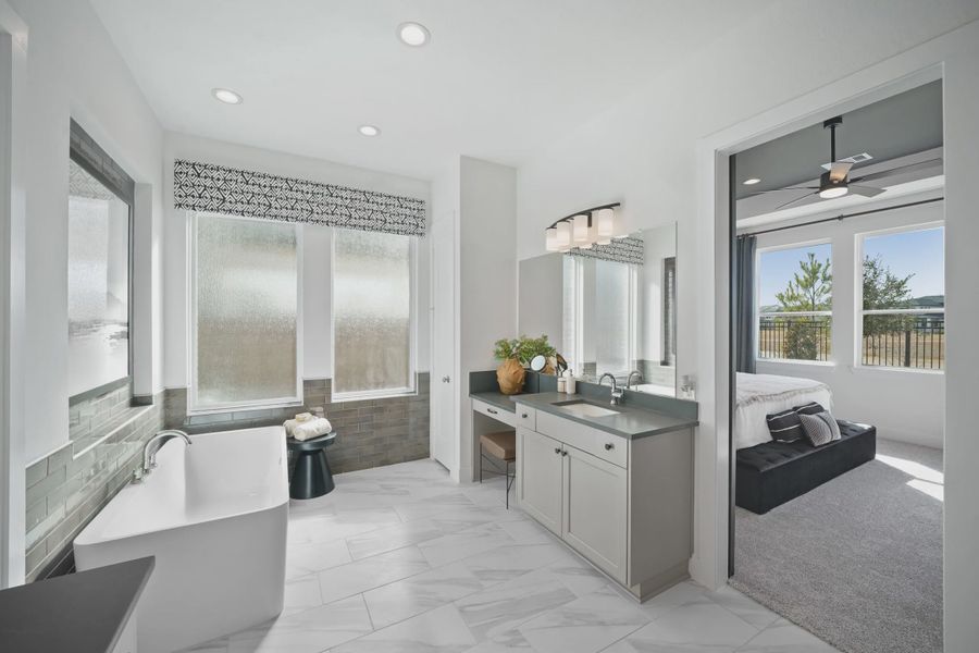 Representative furnished interior of a home built from the Sydney by Chesmar Homes in Attwater 65's, Waller (Image 11).