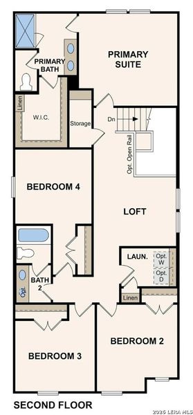2D floor plan layout of this home in Rosemont Hill, San Antonio, TX (Image 3).